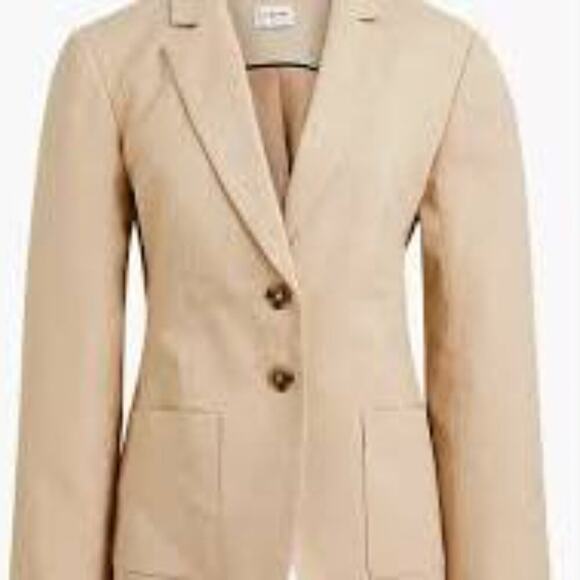 J. Crew Factory Refined Traveler Linen Blazer in Tan‎ Size 14 NWT - Picture 2 of 10